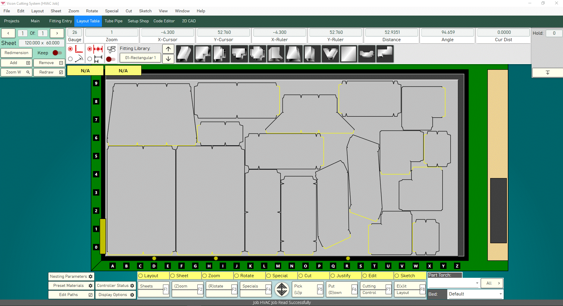 Vicon HVAC Software Layout Screen