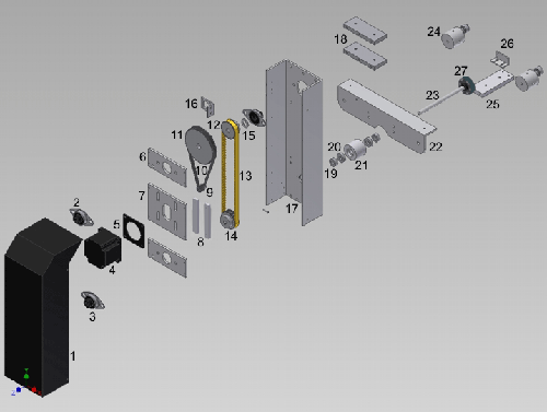 HVAC, DL, SL Gantry Assembly Motor Side