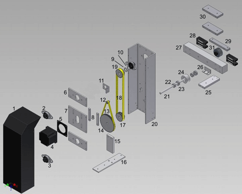 Fabricator SS, Vi-Stream Gantry Assembly Guide Side